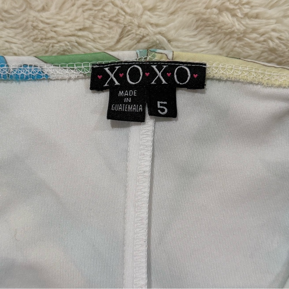 Y2K XOXO Asymmetrical Dress with Blue Floral Design - Picture 6 of 6